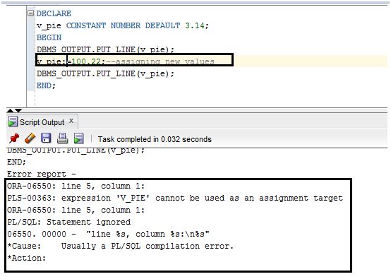 Exception while changing the Constant variable